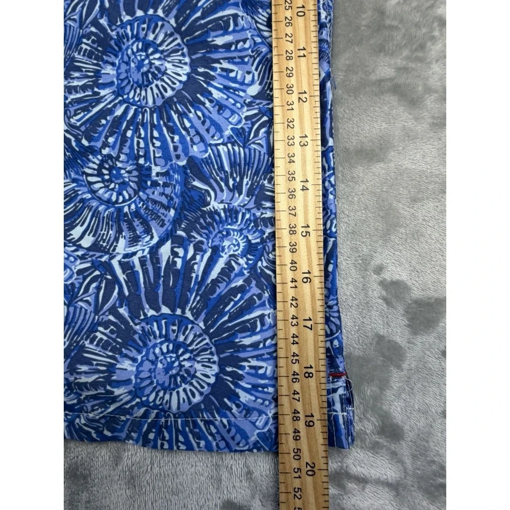 Peter Millar Shell Print Men's XL Swim Shorts Blue Drawstring Waist‎ Pockets